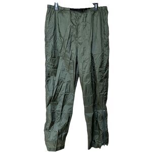 Eddie Bauer Wind Pants Men’s Small Pull On Adjustable Waist Ankle Zip Green